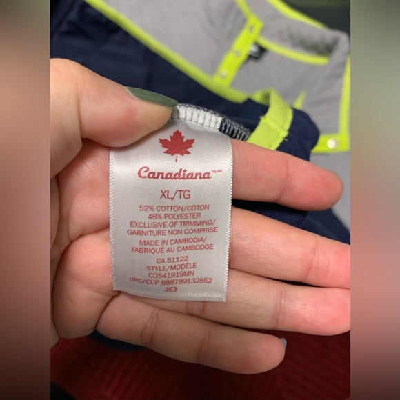 Canadian Geographic quilted grey and blue sweater - Picture 5 of 16